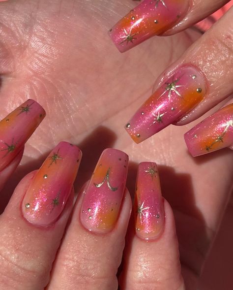 Aries Season ✨♈️ #nailart #nailtech #nailsalon #thenailbargf #nailartspecialist #nailinspo #greatfallsnailtechs #greatfallssalon #funkynails #weirdnails #3dnailart #auranails #handpaintednailart #ariesnails #ariesseason #zodaicnails Aries Inspired Nails, Aries Nails, Zodiac Nail Designs, Aries Season, Painted Nail Art, Crazy Nails, Aesthetic Clothing, Funky Nails, 3d Nail Art