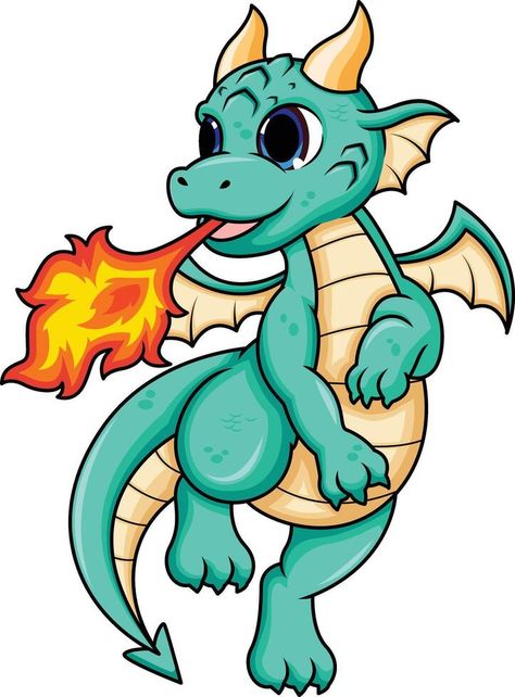 Hey Clipart Baby Dragons Drawing, Dragon Breathing Fire, Dragon Female, Fire Cartoon, Dragon Breathing, Dragon Vector, Easy Dragon Drawings, Dragon Quilt, Dragon Clipart