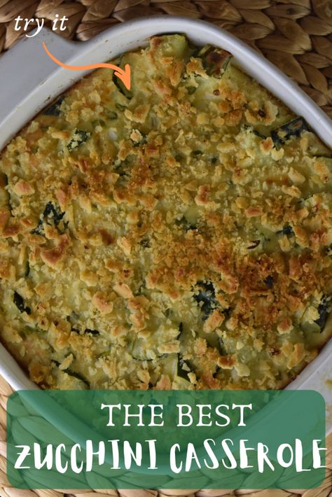 Save this recipe! If you only have room for one zucchini casserole recipe in your cook book, then this is the one. Creamy Zucchini Casserole contains eggs making the consistency similar to a soufflé. It’s the best ever zucchini casserole. Zucchini Casserole Southern Living, Zucchini’s Casserole, Creamy Zucchini Casserole, Zucchini Sausage Casserole Recipes, Zucchini Mushroom Casserole, Best Zucchini Casserole Recipes, Zucchini Hotdish Recipes, Mixed Vegetable Casserole Recipes, Zucchini Casserole Recipe