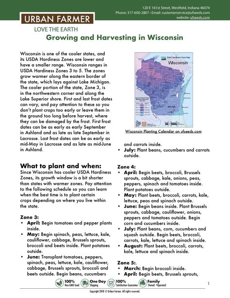 This guide provides key steps and information for everything you need to know about growing and harvesting in Wisconsin. https://files.ufseeds.com/uploads/Wisconsin.pdf Wisconsin Gardening, When To Transplant Seedlings, Wisconsin Garden, Vegetable Planting Calendar, Growing Calendar, Wisconsin Summer, Vegetable Planting, When To Plant Vegetables, Planting Calendar