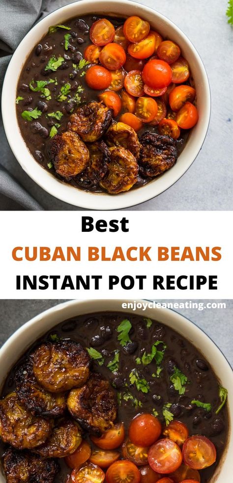 Black Bean Recipes Instant Pot, Instapot Black Beans, Pollo Tropical Black Beans Recipe, Recipes Using Black Beans, Cuban Meals, Cuban Black Beans Recipe, Pressure Cooker Black Beans, Easy Black Beans, Instant Pot Beans Recipe