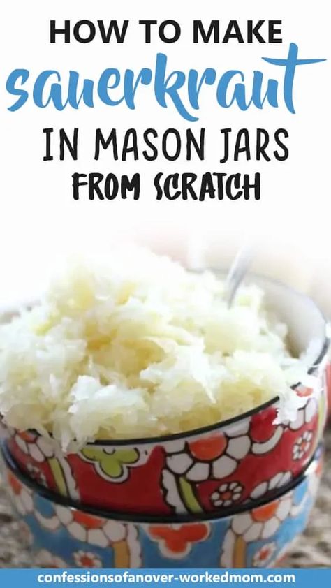 How To Can Sauerkraut Mason Jars, Making Sour Kraut In Jars, Making Sauerkraut In Quart Jars, Sour Crout, Homemade Sourkraut, Canning Sauerkraut, Sourcrout Recipes, Canned Recipes, Make Sauerkraut