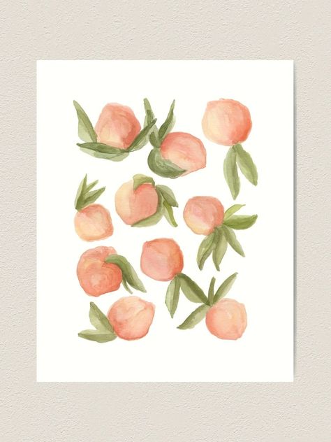 "Watercolor Peaches" Art Print for Sale by Peyton Bailey | Redbubble Peach Walls, Peach Art, Peaches, Cotton Paper, Looks Great, Cool Art, Independent Artist, That Look, Art Print