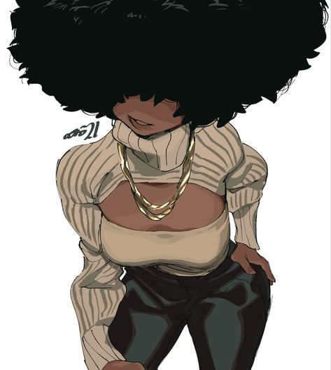 Black Cartoon Characters, Pfp Ideas, Black Anime Characters, Black Artwork, Black Cartoon, Black Love Art, Black Art Pictures, Dope Art, Afro Art