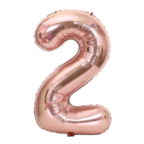 Rose Gold Number Balloons, 2 Balloon, Baby Birthday Party Decorations, Gold Number Balloons, 1st Birthday Balloons, Gold Foil Balloons, Wedding Balloon Decorations, Rose Gold Decor, Rose Gold Balloons