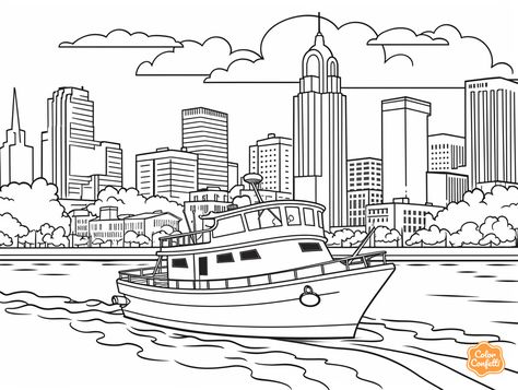 illustration of Easy Louisiana coloring page The Bayou, Cool Coloring Pages, Southern Charm, Free Kids, Coloring Pages For Kids, Coloring Page, Geography, Mardi Gras, Louisiana