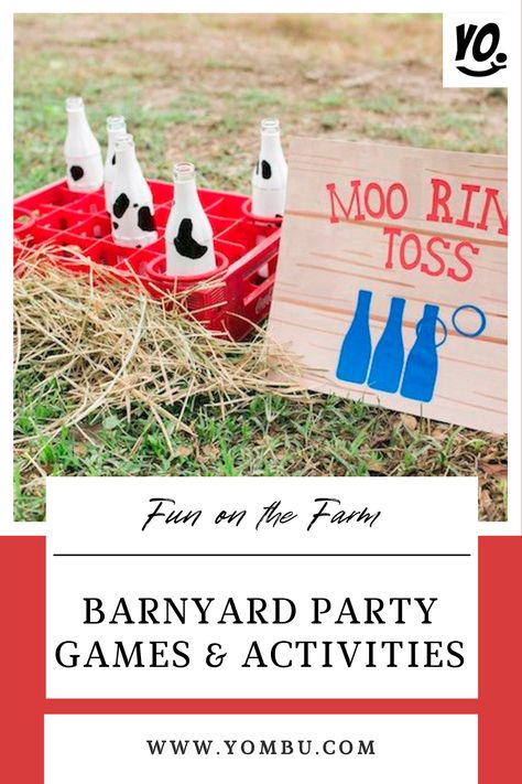 Farm Party Games For Kids, Farm Animal Birthday Activities, Farm Themed Carnival Games, Farm Themed Games For Kids, Farm Theme Game, Farmyard Party Games, Fourth Birthday Farm Theme, Pin The Tail On The Cow Diy, Farm Animal Party Games