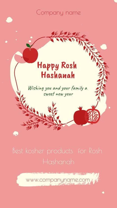 Use this Rosh Hashanah template to promote your products. Customize it easily! Discover more templates in VistaCreate. Rosh Hashanah Greetings, Happy Rosh Hashanah, Kosher Food, Kosher Recipes, Rosh Hashanah, Instagram Story Template, Story Template, Company Names, Are You Happy