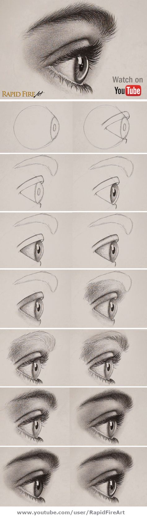 How To Draw Side Eyes Step By Step, How To Sketch An Eye Step By Step, Drawing Side Eyes Step By Step, Eye From Side Drawing, Eye Drawing From The Side, Realistic Side Eye Drawing, How To Draw Eye From Side, Side Eye Painting, Eyes From Side Drawing