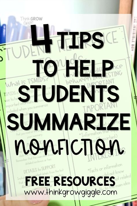 Summarizing nonfiction texts making you feel the stress? Check out these 4 simple tips for helping students learn how to summarize nonfiction passages and readings. Click the pin to learn these 4 new strategies that you can use right away! Summarize Nonfiction Anchor Chart, Summarize Nonfiction, Nonfiction Summary, Summarizing Anchor Chart, Nonfiction Anchor Chart, Teaching Summarizing, Nonfiction Graphic Organizer, How To Summarize, Summarizing Nonfiction