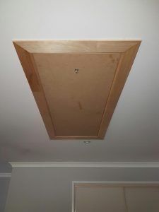 Attic Ladder Camouflaged – Brisbane / Sunshine Coast / Gold Coast - Roof Space Renovators Attic Access Door, Attic Door, Attic Doors, Attic Ladder, Attic Storage, Roof Window, Bonus Rooms, Attic Rooms, Living Room Ceiling