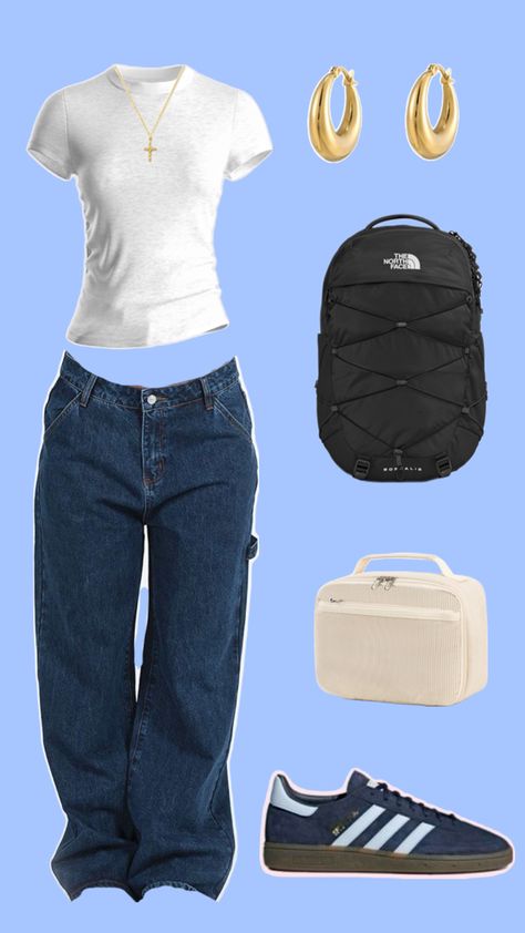 Back to school fitty Simple Outfit Ideas For School, Outfit Ideas For School Casual, 6th Grade Outfits, Middle School Outfits, Cute Simple Outfits, Fashion Books, Dream Clothes, Black Fits, School Outfits