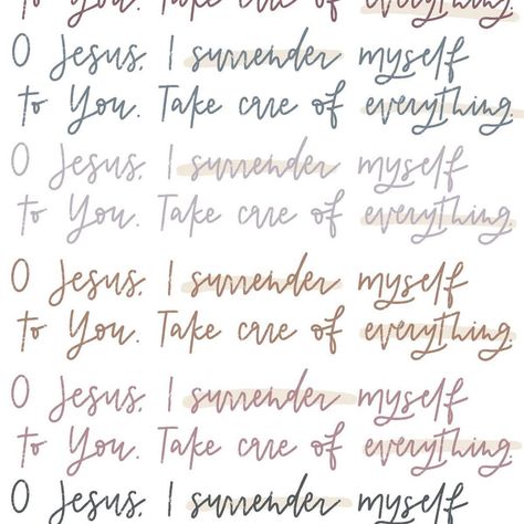 Marie Loesel on Instagram: “O Jesus, I surrender myself to You. Take care of everything. ⠀⠀⠀⠀⠀⠀⠀⠀ The new year is the perfect time to start the Surrender Novena ✨” God I Surrender All To You, Surrender All Your Worries To God, Jesus I Surrender Myself To You, Total Surrender To God, Surrender Novena, I Surrender, Surrender To God, Catholic Family, Vision Boards