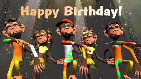 Birthday Cake Images, Pics, Wishes - Funny Happy Birthday Song. Monkeys Sing Happy Birthday Happy Birthday Monkey Funny, Monkey Happy Birthday, Singing Birthday Wishes Songs, Happy Birthday Songs Funny, Singing Birthday Cards, Happy Birthday Text Message, Funny Happy Birthday Gif, Happy Birthday Song Video, Birthday Songs Video