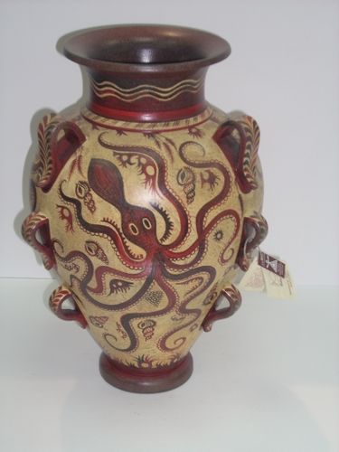 Minoan Octopus, Minoan Pottery, Minoan Culture, Minoan Art, Ancient Greek Pottery, Istoria Artei, Motif Art Deco, Greek Pottery, Ancient Greek Art