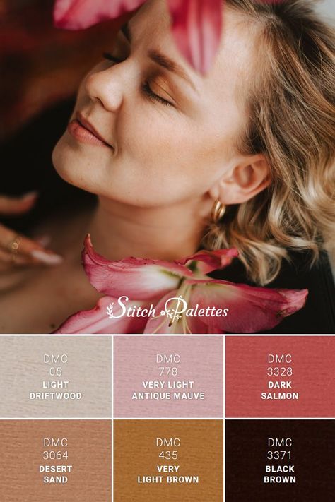 Stitch Palette, Embroidery Color Palette, Stitch Palettes, Flowers In My Hair, Flowing Summer Dresses, Colour Pallets, Color Schemes Colour Palettes, Dmc Embroidery, Dmc Embroidery Floss