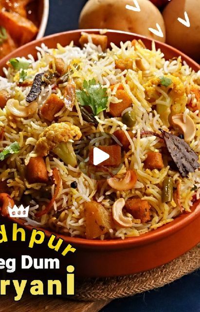 Vismai Food on Instagram: "Jodhpur Veg Dum Biryani 😋 @teja.paruchuri 
For more recipes visit the link in bio 🙂

#vegdumbiryani #dumbiryani #vegbiryani #biryanirecipes #biryani #foodie #foodblogger #food #foodvlog #foodlovers #foody #foodism #foodiesofinsta #foodieofinstagram #foodiesofindia #indianrecipe #recipevideos #foodvideo #recipes #recipeoftheday #foodinfluencer #foodporn #instafood" Tofu Biryani Recipe, Easy Vegetable Biryani, Veg Dum Biryani Recipe, Veg Dum Biryani Recipe Video, Beriani Rice Biryani Recipe, Veg Biryani, Dum Biryani, Biryani Recipe, Biryani