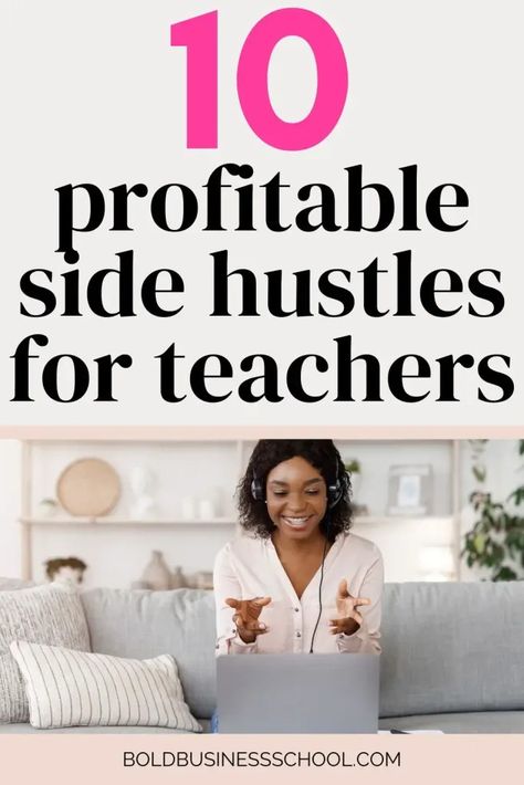 Looking to make money as a teacher? This list with side hustles for teachers is your roadmap to turning your passion for education into a flourishing and fulfilling side hustle. Teacher Side Hustles, Side Hustles For Teachers, Make Side Money, Entrepreneur Ideas, Work From Home Careers, Special Ed Teacher, Online Course Creation, Curriculum Design, Jobs For Teachers