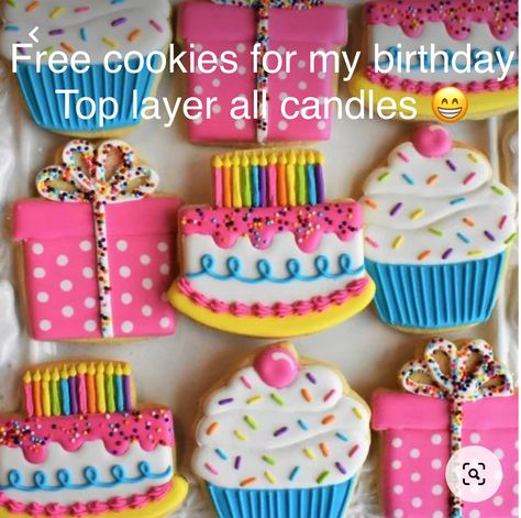 Number Three Cookies Decorated, Decorated Cupcake Cookies, Cookie Decorated Cake, Diy Birthday Cookies, Birthday Party Cookies Decorated, Simple Birthday Decorated Cookies, Birthday Cookie Decorating Ideas, Birthday Cupcake Cookies Decorated, Colorful Birthday Cookies