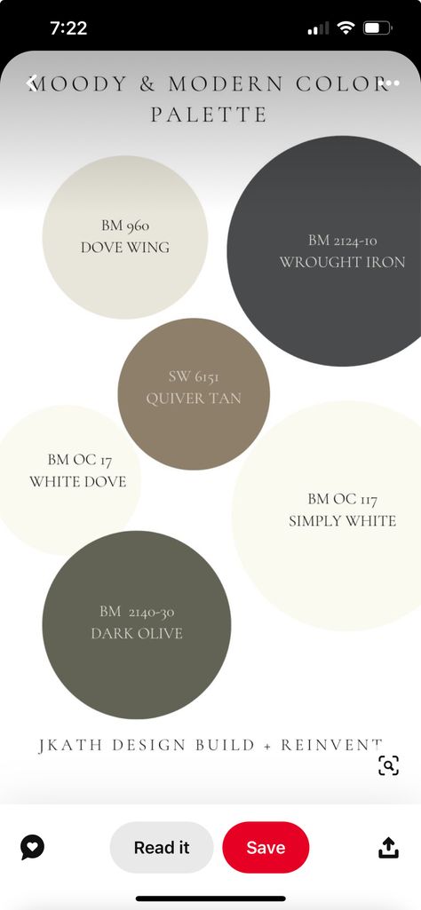 Dove Wing Paint, White Dove Color Palette, Entryway Paint Colors, Dove Wing, House Color Palettes, House Color Schemes, Modern Color Palette, Exterior Paint Colors For House, Inspire Me Home Decor