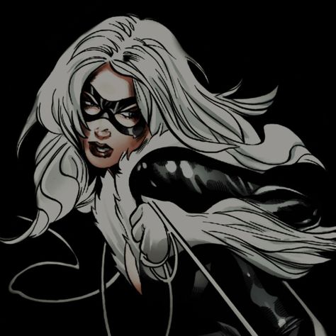 Blackcat Marvel Icon, Black Cat Icons Aesthetic Marvel, Blackcat Marvel Pfp, Black Cat Marvel Pfp, Black Cat Comic Icons, Felicia Hardy Comics, Marvel Comics Pfp, Black Cat Marvel Comic, Black Cat Icon Marvel