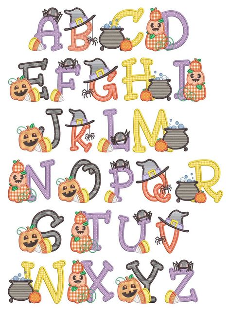 Halloween Alphabet Brownie Halloween, Calligraphy Alphabets, Halloween Fonts Alphabet, Halloween Alphabet, Letter Fonts, Lettering Styles Alphabet, Alphabet Font, Alphabet Fonts, Embroidery Alphabet