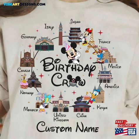 Personalized Mickey And Friends Epcot Birthda Shirt Disney Birthday Matching T-Shirt Boy Girl Squad Crew Tee Hoodie Unisex Check more at https://vibeartdesigns.com/product/personalized-mickey-and-friends-epcot-birthda-shirt-disney-birthday-matching-t-shirt-boy-girl-squad-crew-tee-hoodie-unisex/ Birthday Group Shirts, Friends Shirts, Birthday Squad Shirts, T Shirt Boy, Disney Birthday, Squad Shirt, Group Shirts, Disney Dream, Friends Shirt