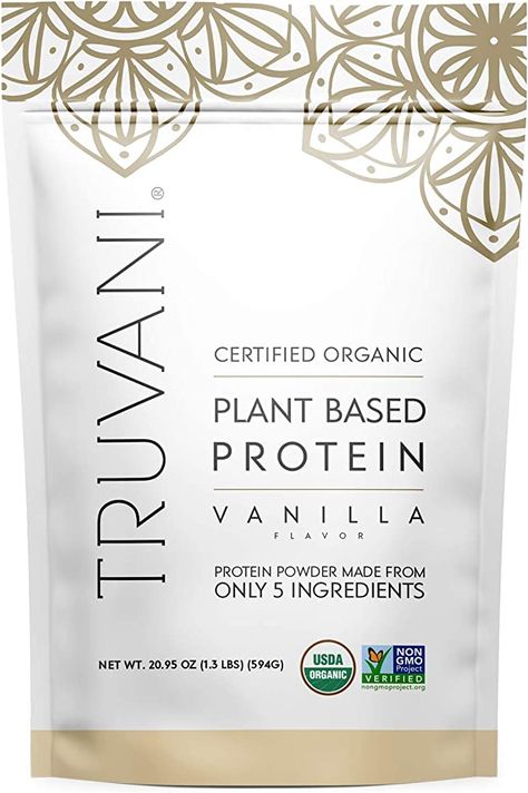 Amazon.com: Truvani Plant Based USDA Certified Organic Protein Powder, Vanilla, 20.9oz (1pk, 20 Servings) : Health & Household Truvani Protein Powder, Protein Powder Vanilla, Organic Protein Powder, Dairy Free Low Carb, Plant Protein Powder, Pea Protein Powder, Clean Protein, Plant Based Protein Powder, Organic Protein