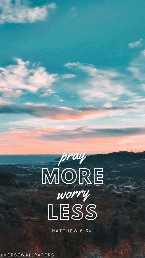 Pray More Worry Less Wallpaper, Christen Quotes, Yeshua Quotes, Inspirational Quotes God Faith, Christian Typography, Facebook Story, Scripture Wallpaper, Worship Backgrounds, Pray More Worry Less