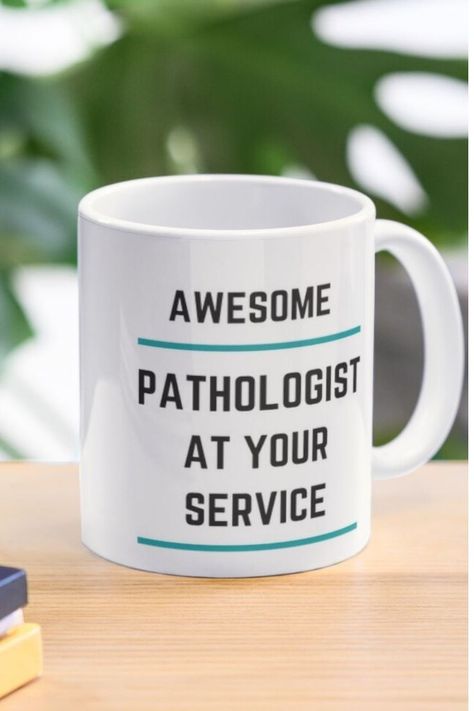 This is a white  cute mug with awesome  awesome pathologists written in black liters with a blue bar in between the letters. Pathologist Doctor Aesthetic, Pathologist Doctor, Csi Party, Gift Ideas For Doctors, Funny Doctor Quotes, I Phone Cases, Phone Cases Samsung, Doctor Quotes, Pathology Lab