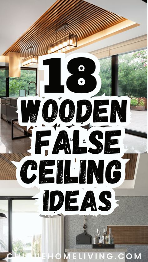 Explore the warmth and elegance of wood with these 18 Stunning Wooden False Ceiling Ideas. From rustic charm to modern sophistication, discover how wooden ceilings can elevate the ambiance of any space Wood Drop Ceiling Ideas, Wood Ceiling Design Living Room, Wood On The Ceiling, Wooden Pop Ceiling Design, Unique False Ceiling Ideas, Bedroom False Ceiling Design Wooden, Wood Accent Ceiling Ideas, Simple Wooden False Ceiling Design Living Rooms, False Ceiling Ideas