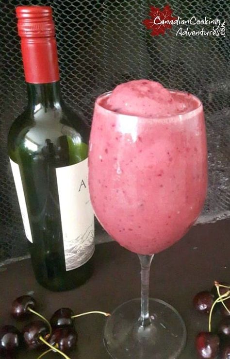 Red Wine Cherry Slushies Red Wine Slushie Recipe, Wine Slushie Recipe, Wine Slushies, Slushie Machine, Slushie Recipe, Wine Slushie, Cherry Season, Farmers Markets, Moscato