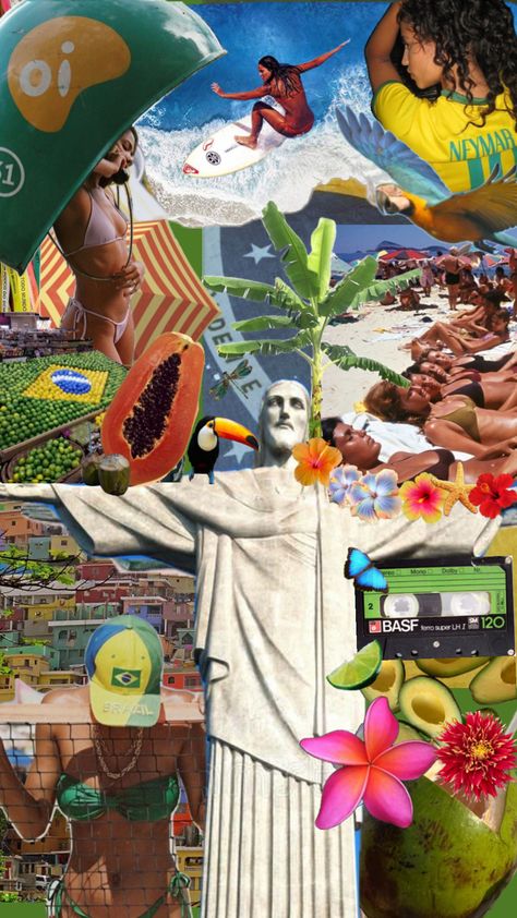 #brazil Brazil Collage, Brazil Core, Brazil Art, Sketchbook Cover, Collage Ideas, Create Collage, Creative Play, Your Aesthetic, Connect With People