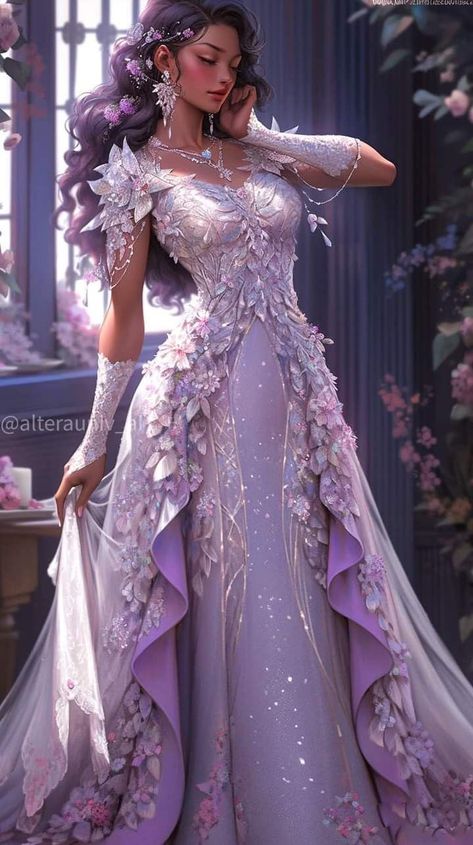 Lavender Dress Outfit, Asgardian Dress, Lavendar Dress, Dress Lavender, Lavender Dress, Classy Prom Dresses, Fantasy Dresses, Fashion Drawing Dresses, Dress Design Sketches