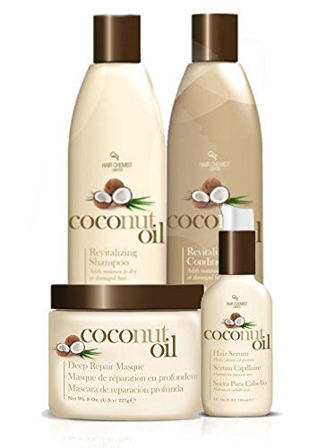 Hair Chemist Coconut Oil Deluxe Hair Care Collection - 4 Piece Set ** Read more  at the image link. Coconut Oil For Hair, Coconut Oil Mask, Oil For Curly Hair, Coconut Oil Hair Growth, Coco Oil, Curly Hair Overnight, Coconut Oil Hair Mask, Hair Care Growth, Shampoo For Curly Hair