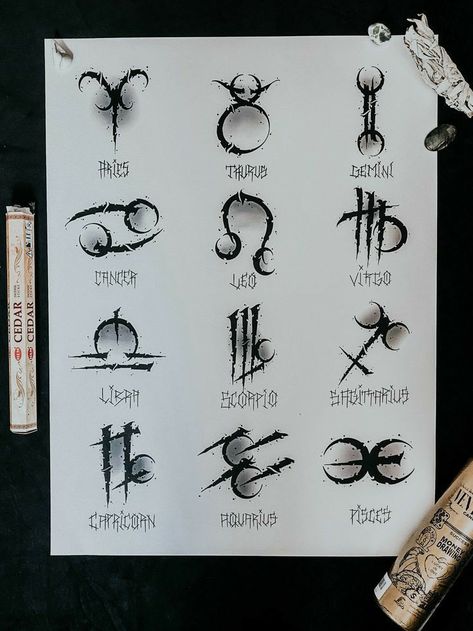 Goth Zodiac Tattoo, Tattoos For Goths, Gothic Virgo Tattoo, Gothic Zodiac Tattoos, Witches Tattoo Ideas, Gothic Aesthetic Tattoo, Goth Aesthetic Tattoos, Tattoo Ideas Zodiac Signs, Tattoo Ideas Goth