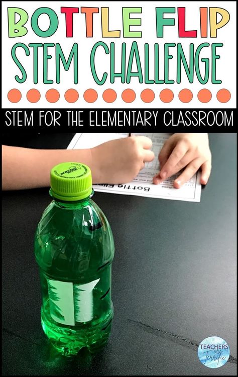 Water Bottle Flip Game, Stem Fair Projects, Bottle Flip Challenge, Water Bottle Flip, Bottle Flip, Empty Water Bottle, Stem Classes, Data Table, Stem Classroom