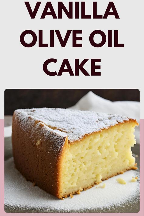 Vanilla Olive Oil Cake is a moist and tender dessert made with high-quality olive oil and vanilla extract. The olive oil adds a subtle fruitiness, enhancing the cake's rich flavor and light texture. Often topped with a dusting of powdered sugar or a simple glaze, it's a sophisticated treat that pairs beautifully with tea or coffee. Barcelona Wine Bar Olive Oil Cake, Hello Cake, Olive Oil Cake Recipe, Lemon Olive Oil Cake, Butter Carrots, Vanilla Mug Cakes, Eggless Cake Recipe, Recipes Authentic, Oil Cake