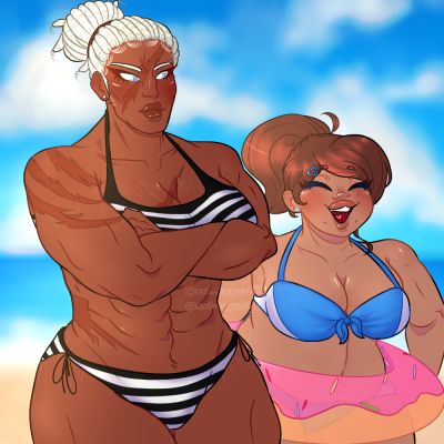 Hina X Sakura Danganronpa, Sakura Danganronpa, Swimsuit Drawing, Ship Fanart, Danganronpa Fanart, Danganronpa Ships, Slippery When Wet, Danganronpa 1, Swimsuits Outfits