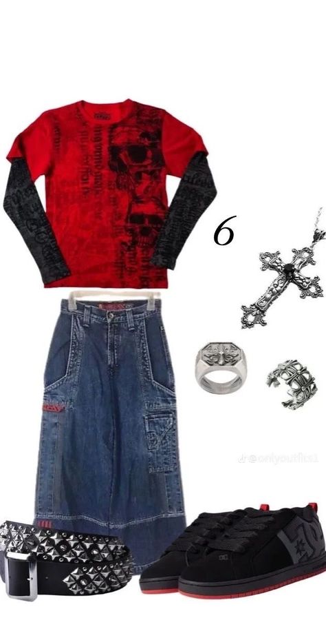 Y2k Grunge Fashion, Y2k Outfits Men, Outfits 2000s, Cool Outfit, Baggy Clothes, Fits Clothes, Jeans T Shirt, 2000s Fashion Outfits, Outfit Jeans