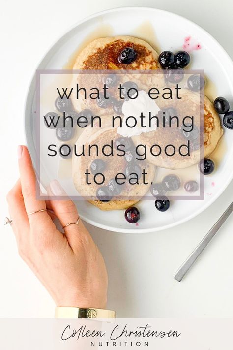 I'm Hungry But Nothing Sounds Good - Colleen Christensen Nutrition Colleen Christensen, What To Eat When Nothing Sounds Good, Stop Emotional Hunger, How To Not Feel Guilty About Eating, Quotes About Intuitive Eating, Can’t Stop Overeating, Food Guilt, Food Rules, Feeling Hungry