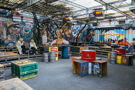 Cafe Design Inspiration, Underground Bar, Bar Deco, Outdoor Restaurant Design, Container Bar, Section 8, Cafe Concept, Cafe Shop Design, Surf House