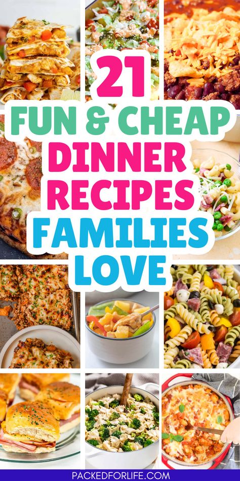 21 Fun and cheap dinner recipes families love. Cheap Family Dinners, Cheap Healthy Dinners, Kid Friendly Meals Dinner, Cheap Meal Plans, Cheap Family Meals, Easy Cheap Dinners, Budget Family Meals, Usa Food, Cheap Easy Meals