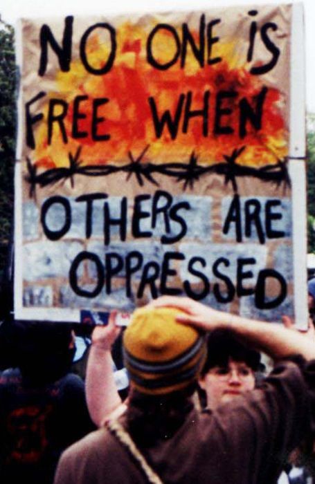 No one is free when others are oppressed Protest Signs, Power To The People, Sociology, Social Issues, A Sign, Social Justice, Lives Matter, A Group, Human Rights