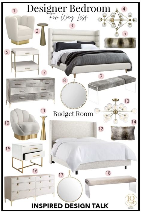 designer master bedroom ideas Neutral Colors Bedroom Ideas, Modern Womens Bedroom, Luxe Master Bedrooms Decor, Bedroom Inspirations Master Color Schemes Neutral, Bougie Master Bedrooms, Luxury Master Bedrooms Decor Elegant, Z Gallerie Bedroom, Bedroom Inspirations Master Single Woman, White Master Bedrooms Decor Modern