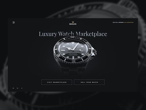 Luxury Watch Landing Page Concept Luxury Watch Website Design, Luxury Landing Page, Watch Website Design, Watch Banner, Luxury Web Design, Luxury Website Design, Product Banner, Luxury Website, Company Business Cards