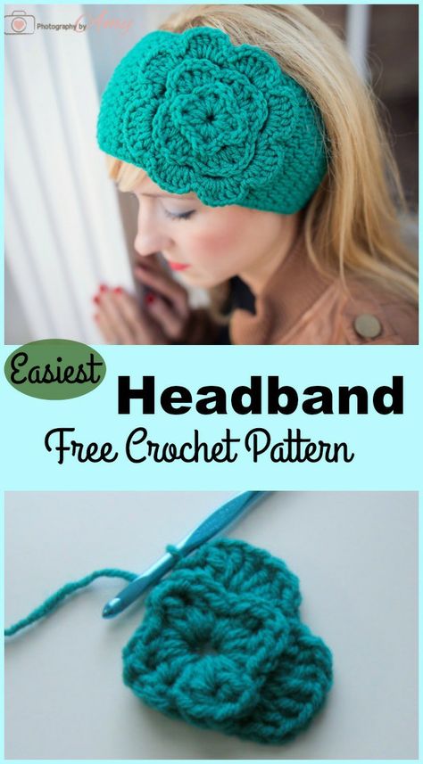 Quick And Easy Crochet Headband, Crochet Ear Warmer With Flower, Free Crochet Headbands, Ear Warmer Crochet Pattern Free, Crochet Ear Warmer Pattern, Crochet Headband Free, Easy Crochet Headbands, Crochet Mittens Pattern, Bandeau Au Crochet