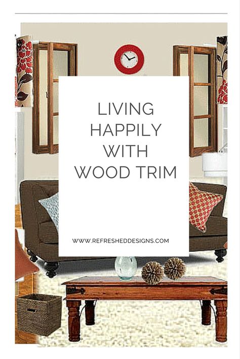 Living Room Dark Trim Light Walls, Paint Colors To Match Wood Trim, Paint To Go With Wood Trim, Boho Living Room Oak Trim, Light Walls Wood Trim, Natural Woodwork With Painted Walls, Living Rooms With Wood Trim, Paint Colors With Wood Trim Old Houses, Paint With Wood Trim Living Room