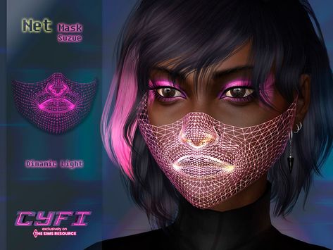 The Sims Resource - CyFi Net Mask Sims 4 Cc Cyberpunk Eyes, Sims 4 Cc Clothes Cyberpunk, Sims 4 Uber Mod, Sims 4 Neon Clothes, Sims 4 Futuristic Clothes, Sims 4 Future Cc, Sims4 Cyberpunk Cc, Sims 4 Robotics Cc, Sims 4 Alien Cc Clothes