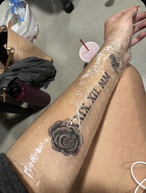 Half Sleeve Tattoos, Roman Numeral Tattoos, Hand Tattoos For Girls, Cute Hand Tattoos, Forarm Tattoos, Red Ink Tattoos, Pretty Tattoos For Women, Dope Tattoos For Women, Cute Tattoos For Women